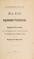 view Ein Fall von beginnenden Prostatakrebs ... / vorgelegt von Sigismund Mascher.