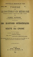 view Des exostoses ostéogéniques de la voute du crane ... / par Albert Poirrier.