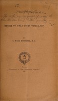 view Memoir of Owen Jones Wister, M. D / [S. Weir Mitchell].