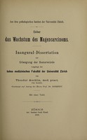 view Über das Wachstum des Magencarcinoms / von Theodor Auchlin.