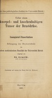 view Ueber einen knorpel- und knochenhaltigen Tumor der Brustdrüse ... / vorgelegt von St. Arnold.