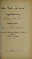 view Ueber Beckensarkome ... / vorgelegt von Hans Henrici.