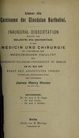 view Ueber die Carcinome der Glandulae Bartholini ... / James Henry Honan.