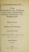 view Ueber Ecchondrome des Kehlkopfs sowie deren Behandlung : isolierte Exstirpation des Ringknorpels ... / Joseph Peters.
