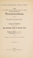 view Ueber ein durch die Vena cava inferior bis in den rechten Ventrikel gewachsenes Nierencarcinom ... / von Salomon Wyler.