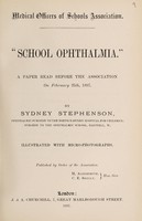 view "School ophthalmia" : a paper read before the Association on February 25th, 1897 / by Sydney Stephenson.