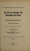 view Ein Fall von Carcinom und Tuberkulose des Uterus ... / vorgelegt von Oskar Bass.