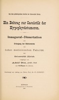 view Ein Beitrag zur Casuistik der Hypophysistumoren ... / vorgelegt von Adolf Gut.