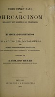 view Über einen Fall von Ohrcarcinom behandelt mit Resection des Felsenbeins ... / vorgelegt von Hermann Heyer.