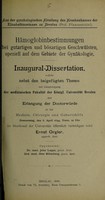 view Hämoglobinbestimmungen bei gutartigen und bösartigen Geschwülsten, speziell auf dem Gebiete der Gynäkologie ... / Ernst Orgler.