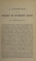 view A contribution to the surgery of divergent squint / by C.R. Agnew.