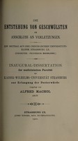 view Die Entstehung von Geschwülsten im Anschluss an Verletzungen / von Alfred Machol.