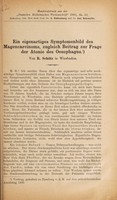 view Ein eigenartiges Symptomenbild des Magencarcinoms, zugleich Beitrag zur Frage der Atonie des Oseophagus ... / von R. Schütz.