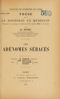 view Les adénomes sébacés ... / par A. Bidel.