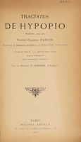 view Tractatus de hypopio (1785) / [Jean Claude Pancin.] edited by P. Pansier.