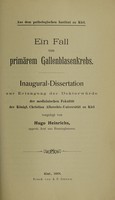 view Ein Fall von Gallertkrebs ... / vorgelegt von Hugo Heinrichs.