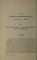 view Ueber die Entwicklung von Epitheliomen und Carcinomen in Dermoidcysten / von Dr. Linser.