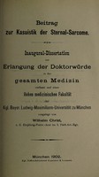 view Beitrag zur Kasuistik der Sternal-Sarcome ... / vorgelegt von Wilhelm Christ.