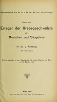 view Ueber die Erreger der Krebsgeschwülste der Menschen und Säugetiere / von L. Feinberg.