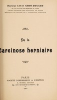 view De la carcinose herniaire / Louis Gros-Devaud.