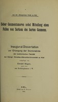 view Ueber Gaumentumoren nebst Mitteilung eines Falles von Sarkom des harten Gaumen ... / vorgelegt von Ewald Heger.