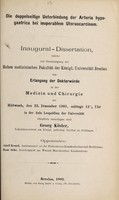 view Die doppelseitige Unterbindung der Arteria hypogastrica bei inoperablem Uteruscarcinom ... / Georg Kösler.