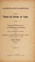 view Über Fibrome und Sarkome der Vagina ... / von Johann Schrage.