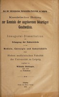 view Kasuistischer Beitrag zur Kenntnis der angeborenen bösartigen Geschwülste ... / vorgelegt von Wilhelm Stübinger.