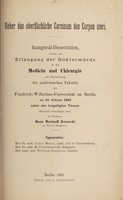 view Ueber das oberflächliche Carcinom des Corpus uteri ... / Banu Marinoff Zerowksi.