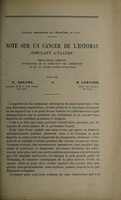 view Note sur un cancer de l'estomac simulant l'ulcère ... / par X. Delore et R. Leriche.