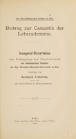 view Beitrag zur Casuistik der Leberadenome ... / vorgelegt von Bernhard Trittelvitz.