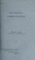 view Some derivatives of umbellulone / by Frederic H. Lees.