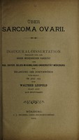 view Über Sarcoma uteri ... / von Walther Leopold.