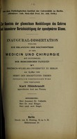 view Zur Kenntnis der gliomatösen Neubildungen des Gehirns mit besonderer Berücksichtigung der ependymären Gliome / Kurt Hildebrandt.