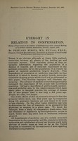 view Eyesight in relation to compensation : being a paper read in the Section of Ophthalmology at the Annual Meeting of the British Medical Association, Toronto, August, 1906 / by Freeland Fergus.