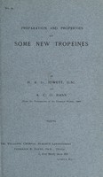 view Preparation and properties of some new tropeines / by H.A.D. Jowett and A.C.O. Hann.