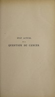 view État actuel de la question du cancer / par Emile Faisant.