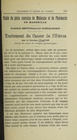 view Traitement du cancer de l'utérus / par le Docteur Platon.