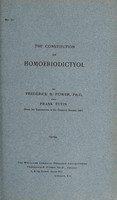 view The constitution of homoeriodictyol / by Frederick B. Power and Frank Tutin.