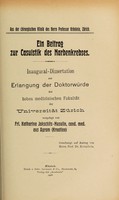 view Ein Beitrag zur Casuistik des Narbenkrebses ... / vorgelegt von Katharina Jakschits-Musulin.