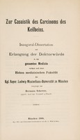 view Zur Casuistik des Carcinoms des Keilbeins ... / vorgelegt von Hermann Scherrer.