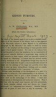 view Kidney tumours / by G.W. Nicholson.