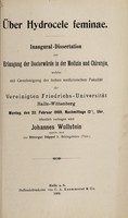 view Über Hydrocele feminae ... / Johannes Wullstein.
