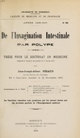 view De l'invagination intestinale par polype ... / par Jean-Joseph-Albert Féraud.