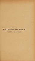 view Sur la méthode de Beck (injections bismuthées) ... / par Ferdinand Camoin.