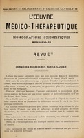 view Dernières recherches sur le cancer.