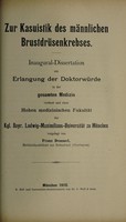 view Zur Kasuistik des männlichen Brustdrüsenkrebses ... / vorgelegt von Franz Demmel.