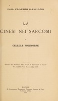 view La cinesi nei sarcomi a cellule polimorfe / Claudio Gargano.