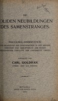 view Die soliden Neubildungen des Samenstranges ... / vorgelegt von Carl Goldhan.