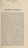 view The scope of eugenics / [H.J. Laski].